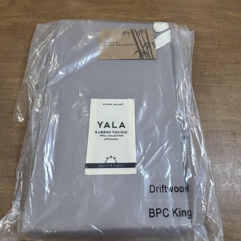 Yala Bamboo Viscose Twill Pillowcases King Driftwood Gray Set Of 2 Organic